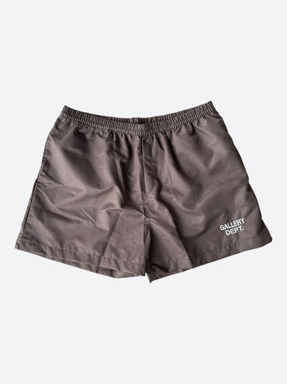 Gallery Dept Brown & White Embroidered Logo Zuma Shorts
