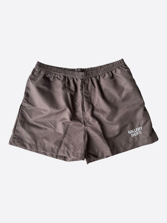 Gallery Dept Brown & White Embroidered Logo Zuma Shorts