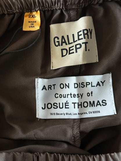 Gallery Dept Brown & White Embroidered Logo Zuma Shorts