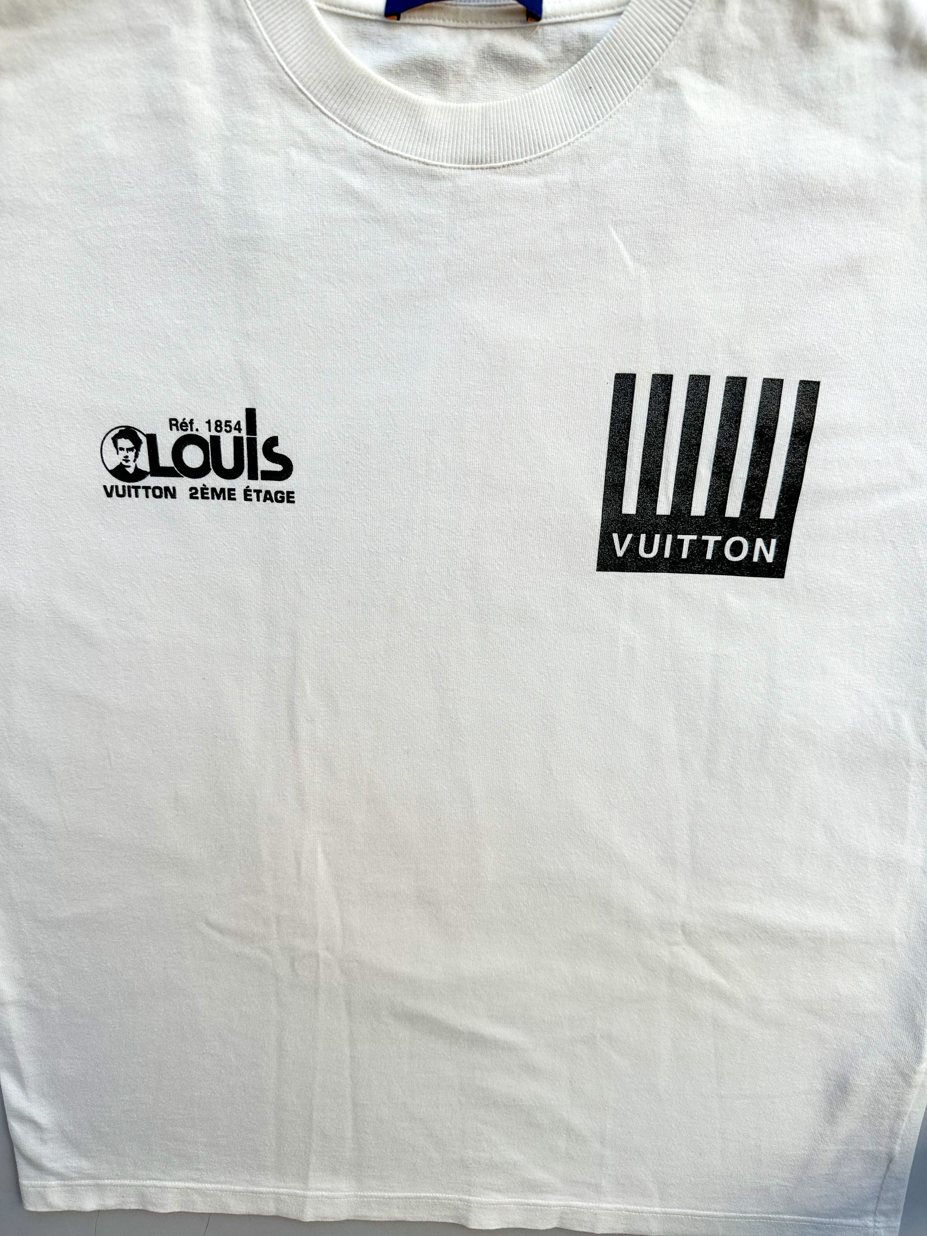 Louis Vuitton White Barcode Logo Tee Savonches