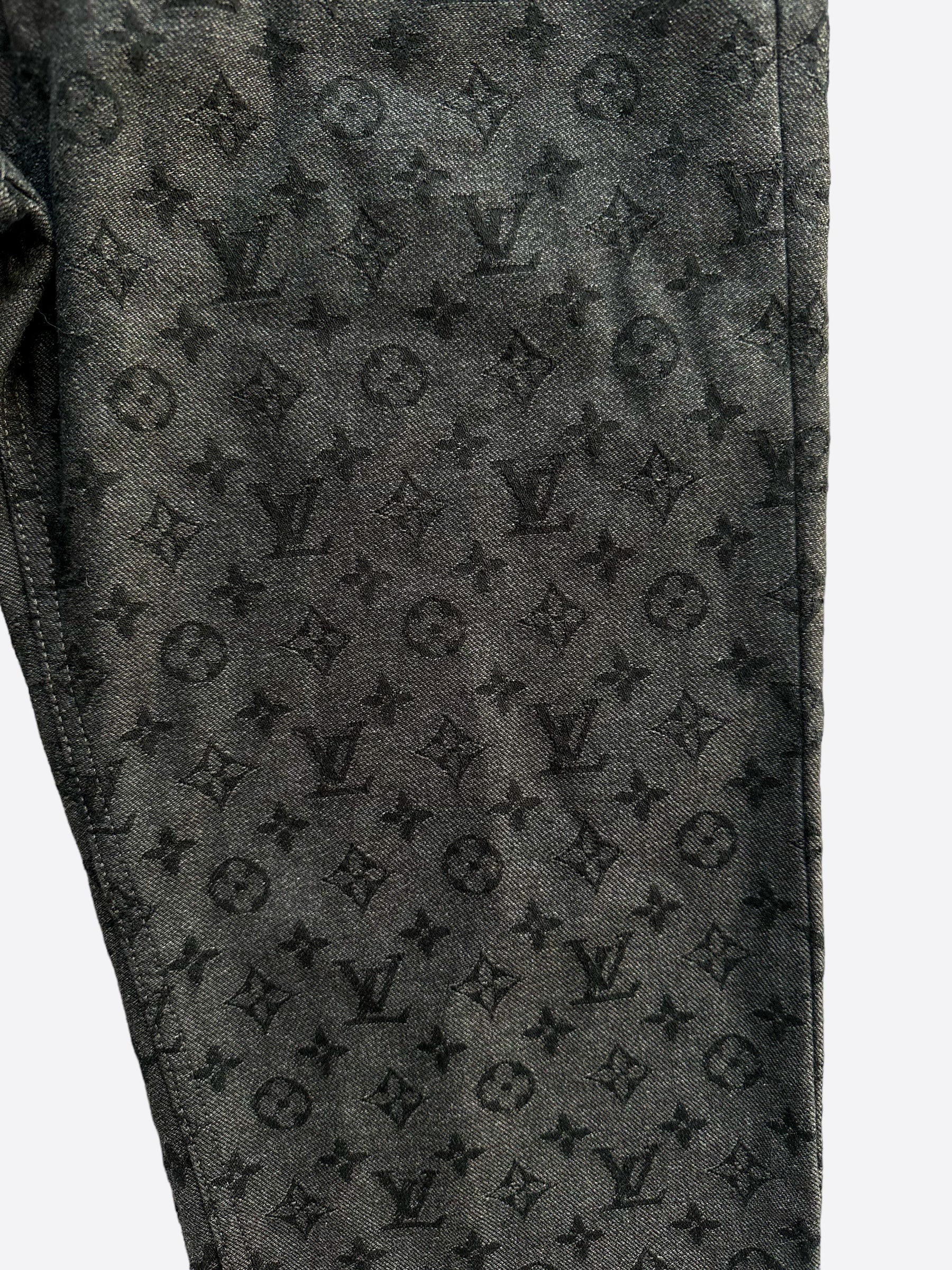 Louis Vuitton grey Monogram Denim Square Scarf