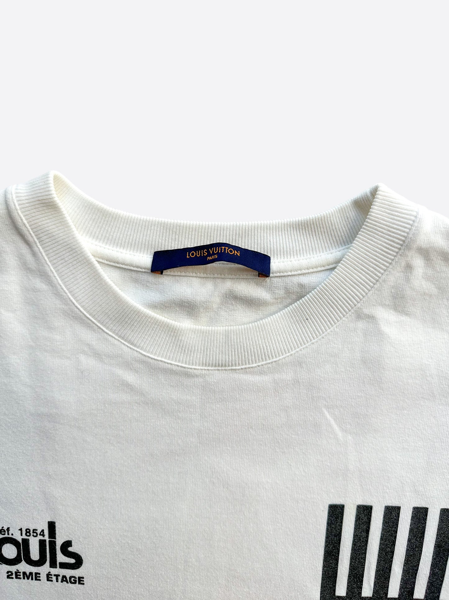 Louis Vuitton White Barcode Logo T-Shirt