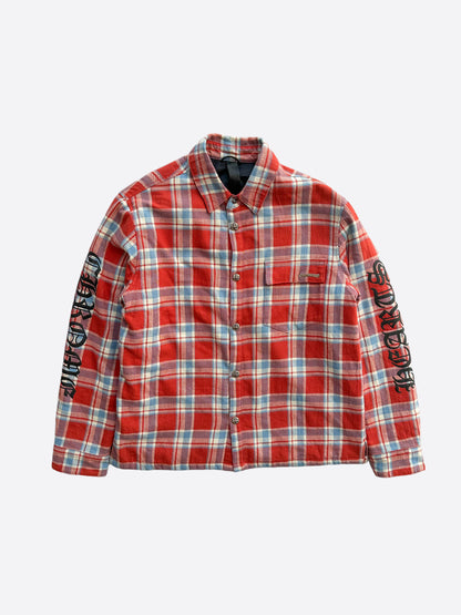 Chrome Hearts Red Checkered Padded Flannel Jacket