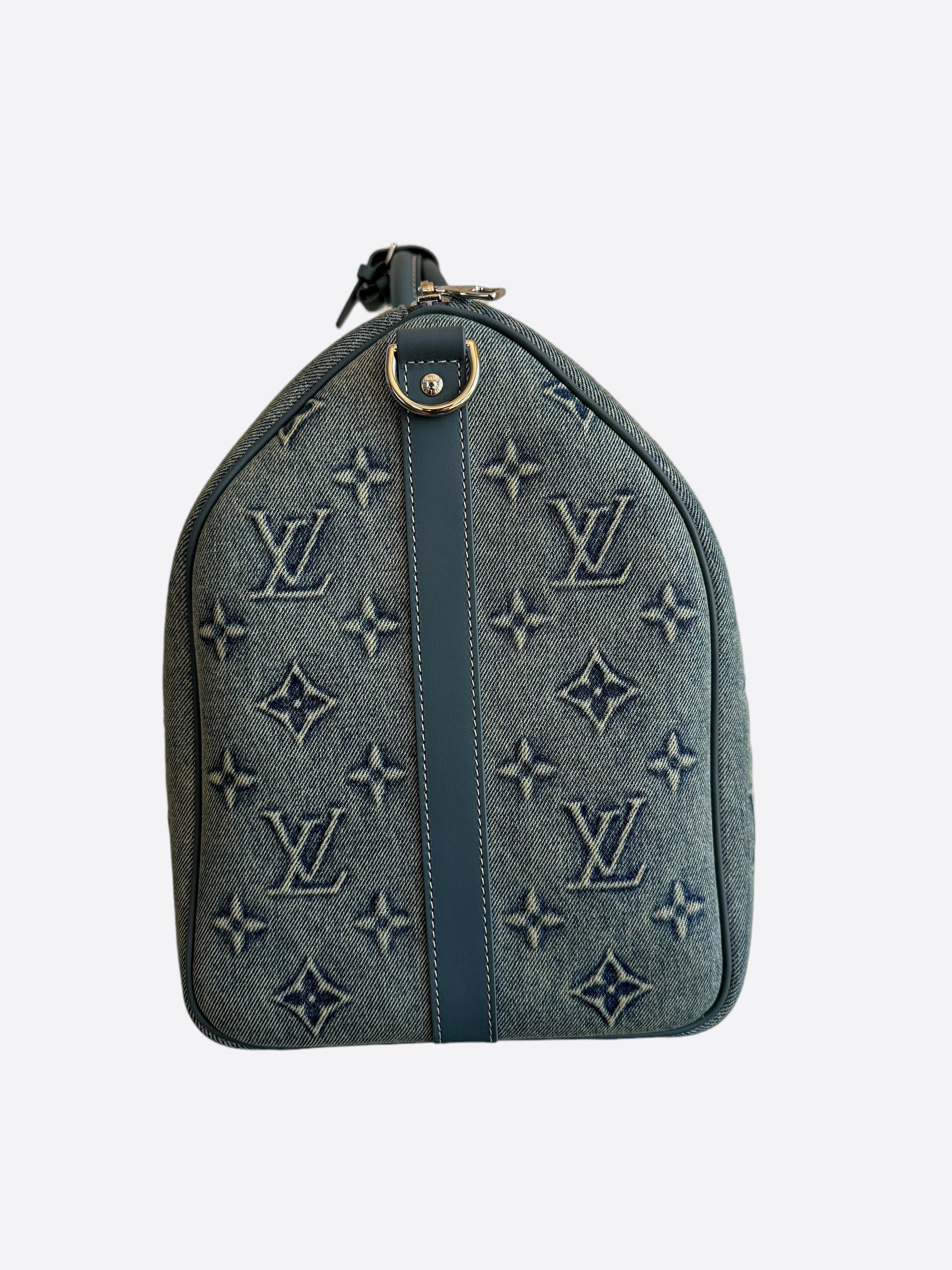 Louis Vuitton Keepall Bandoulière 50 Washed Denim Blue autres Toiles Monogram