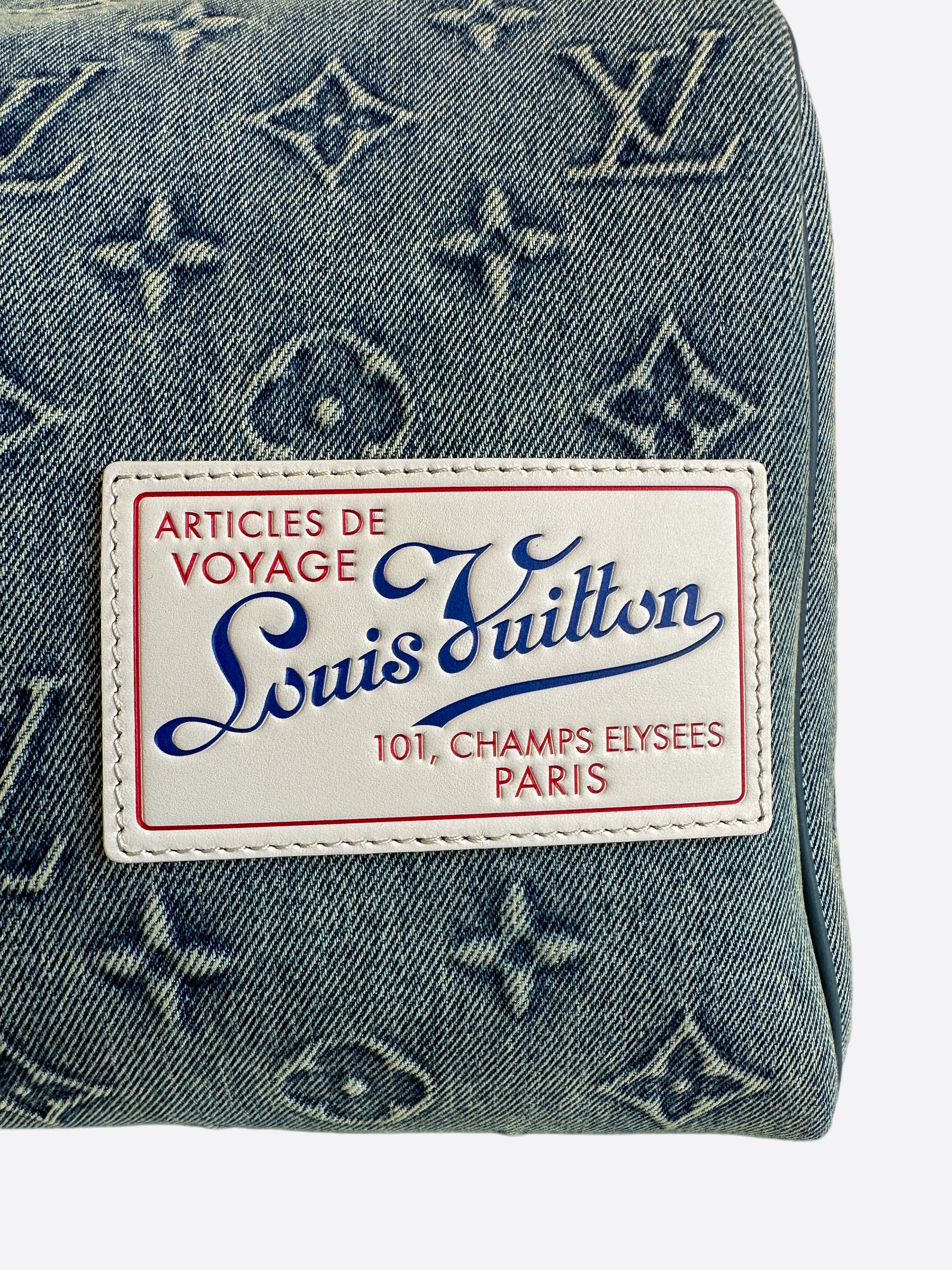 Louis Vuitton Keepall Bandoulière 50 Washed Denim Blue autres Toiles Monogram