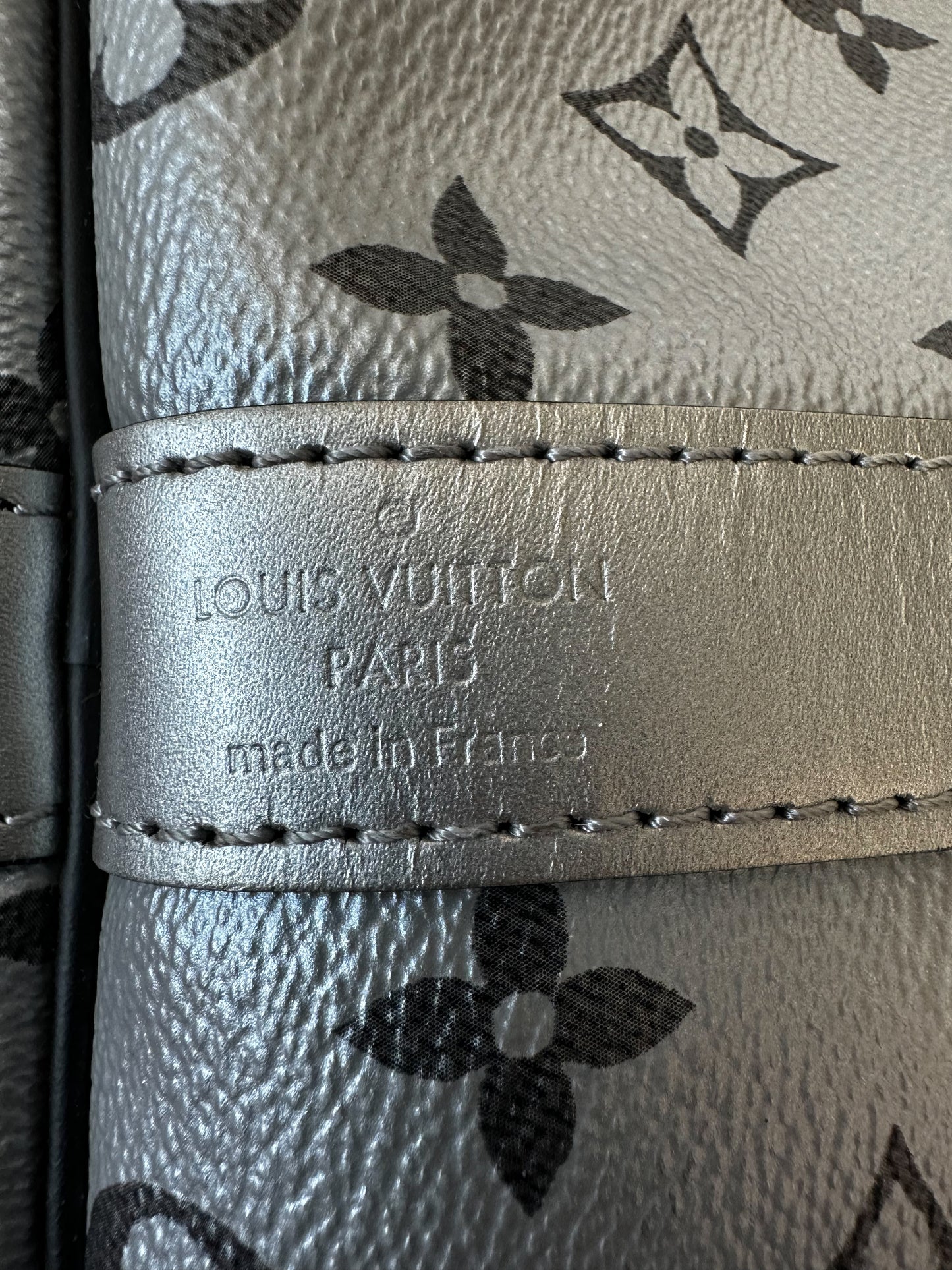 Louis Vuitton Black & Silver Split Monogram Keepall 50