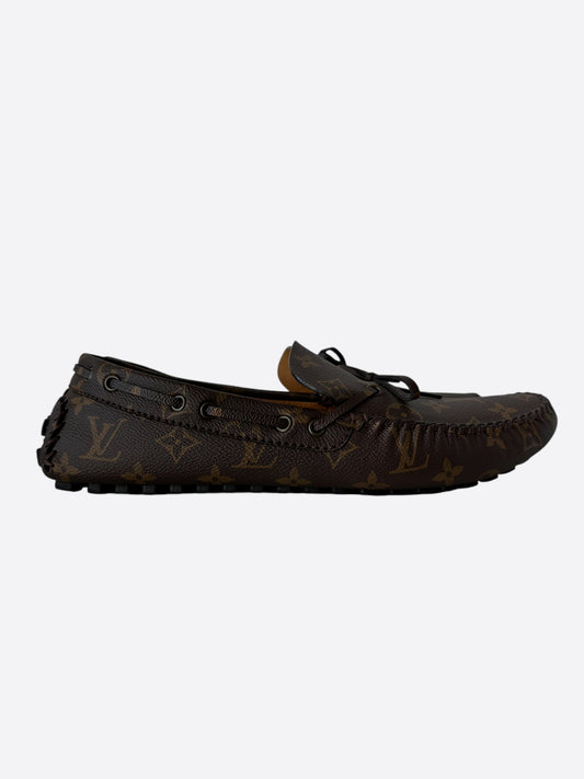 Louis Vuitton Brown Monogram Driver Moccasin