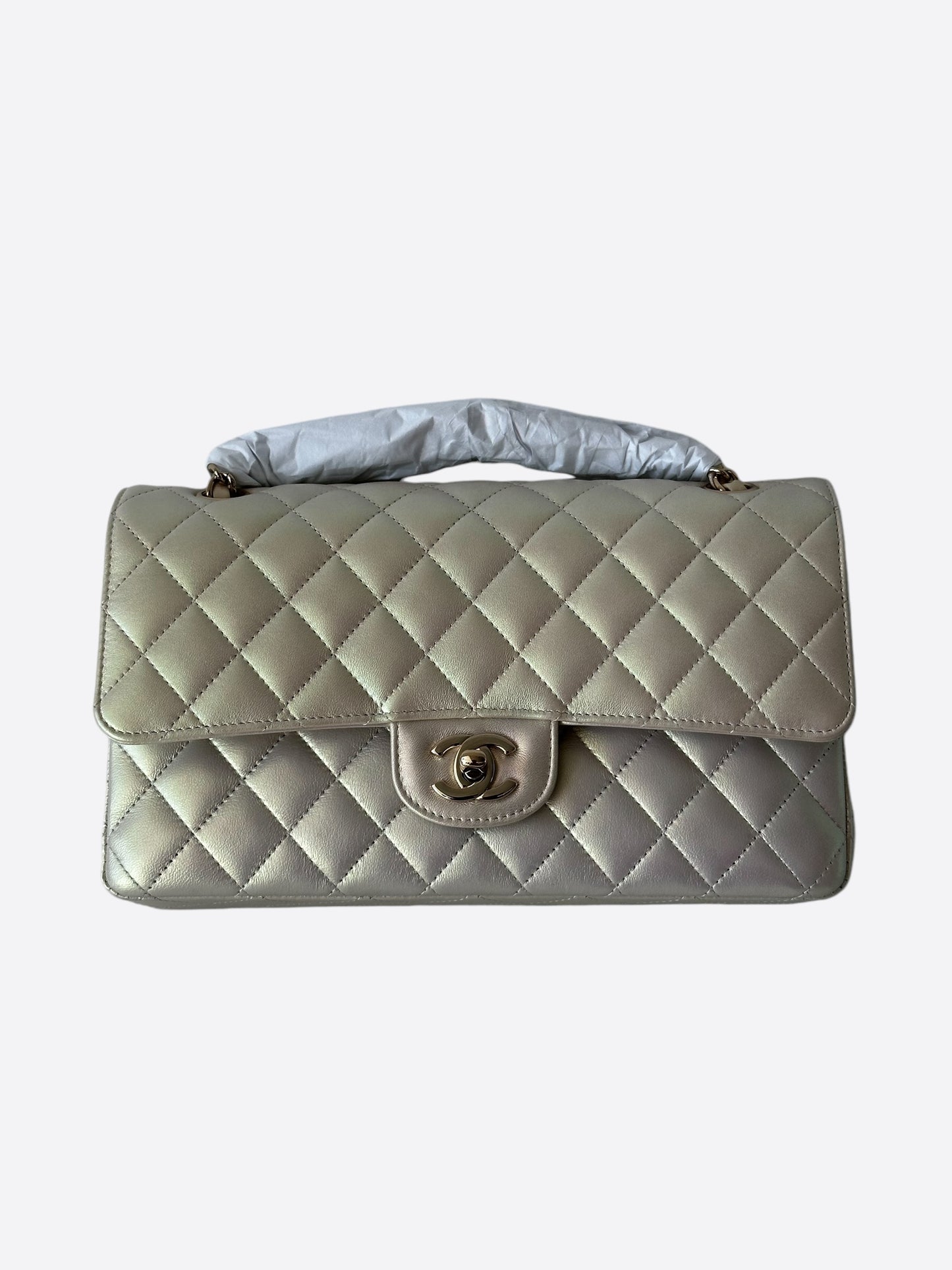 Chanel Ivory Iridescent Small Classic Flap Bag