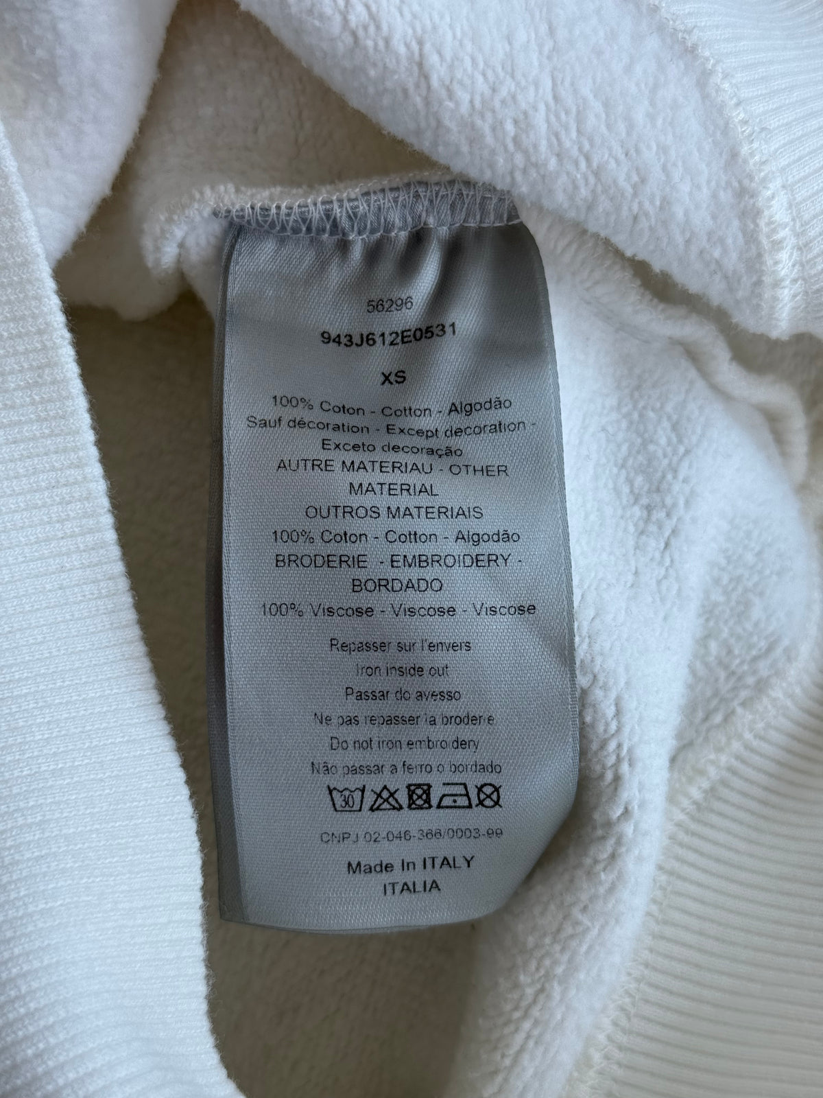 Dior Raymond Pettibon White & Black Embroidered Logo Sweater