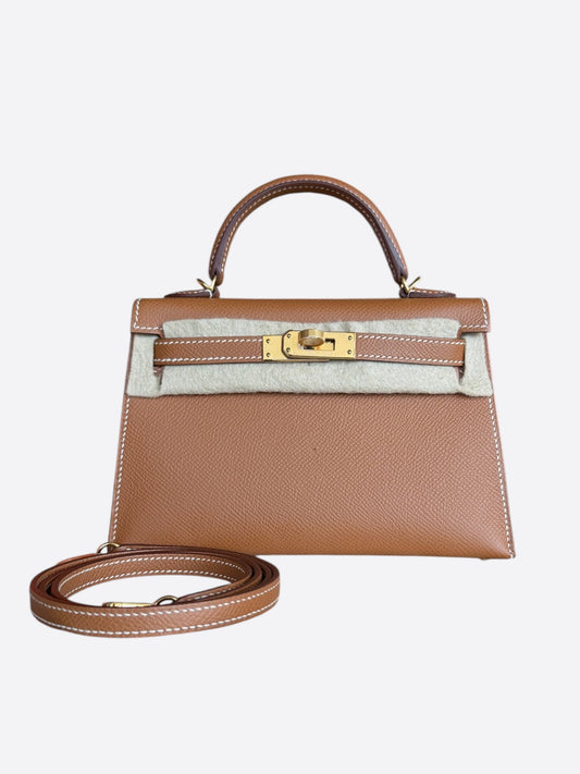 Hermes Gold Epsom & Gold Hardware Mini Kelly 20