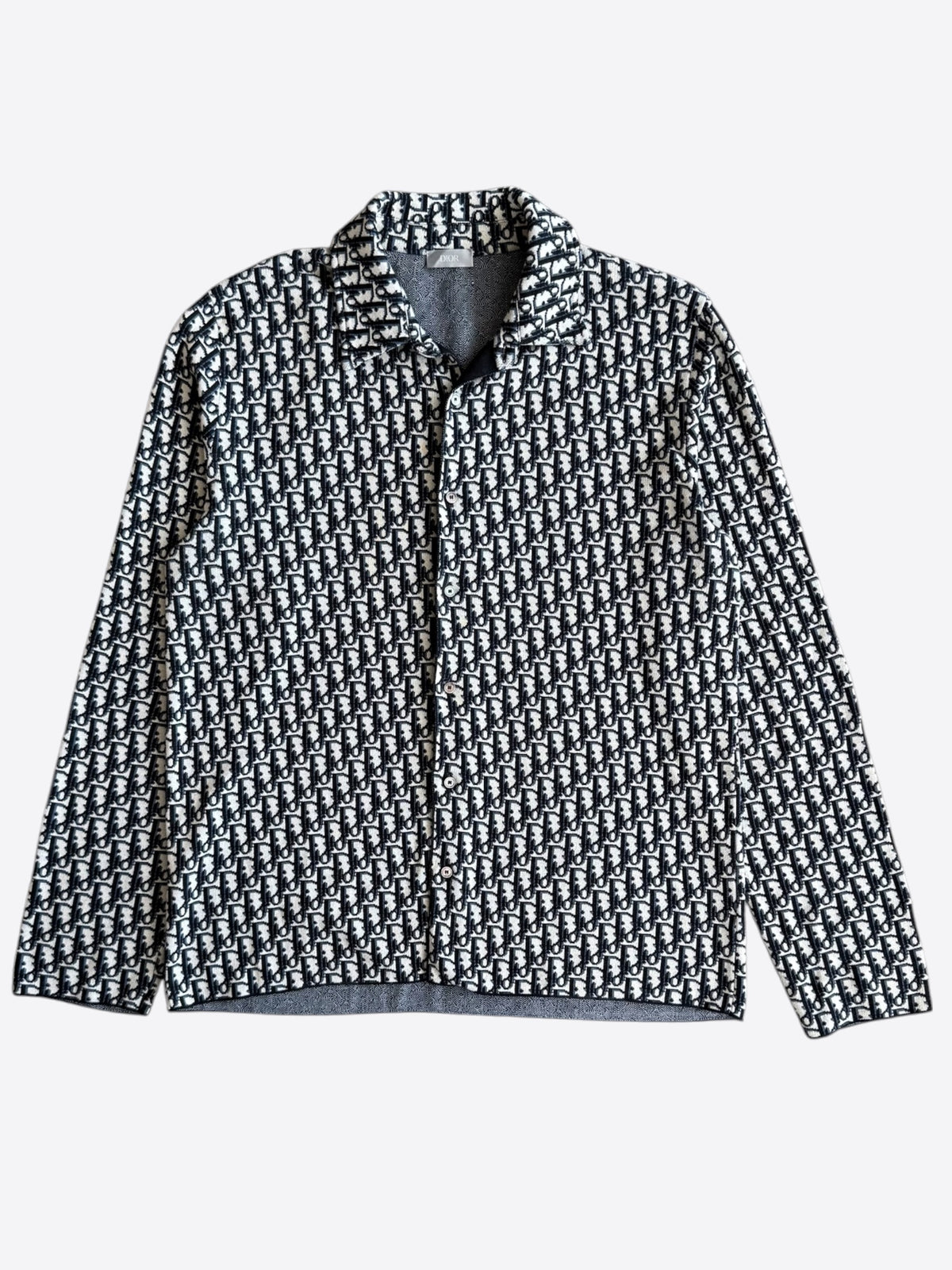 Dior Beige & Blue Oblique Button Up Shirt