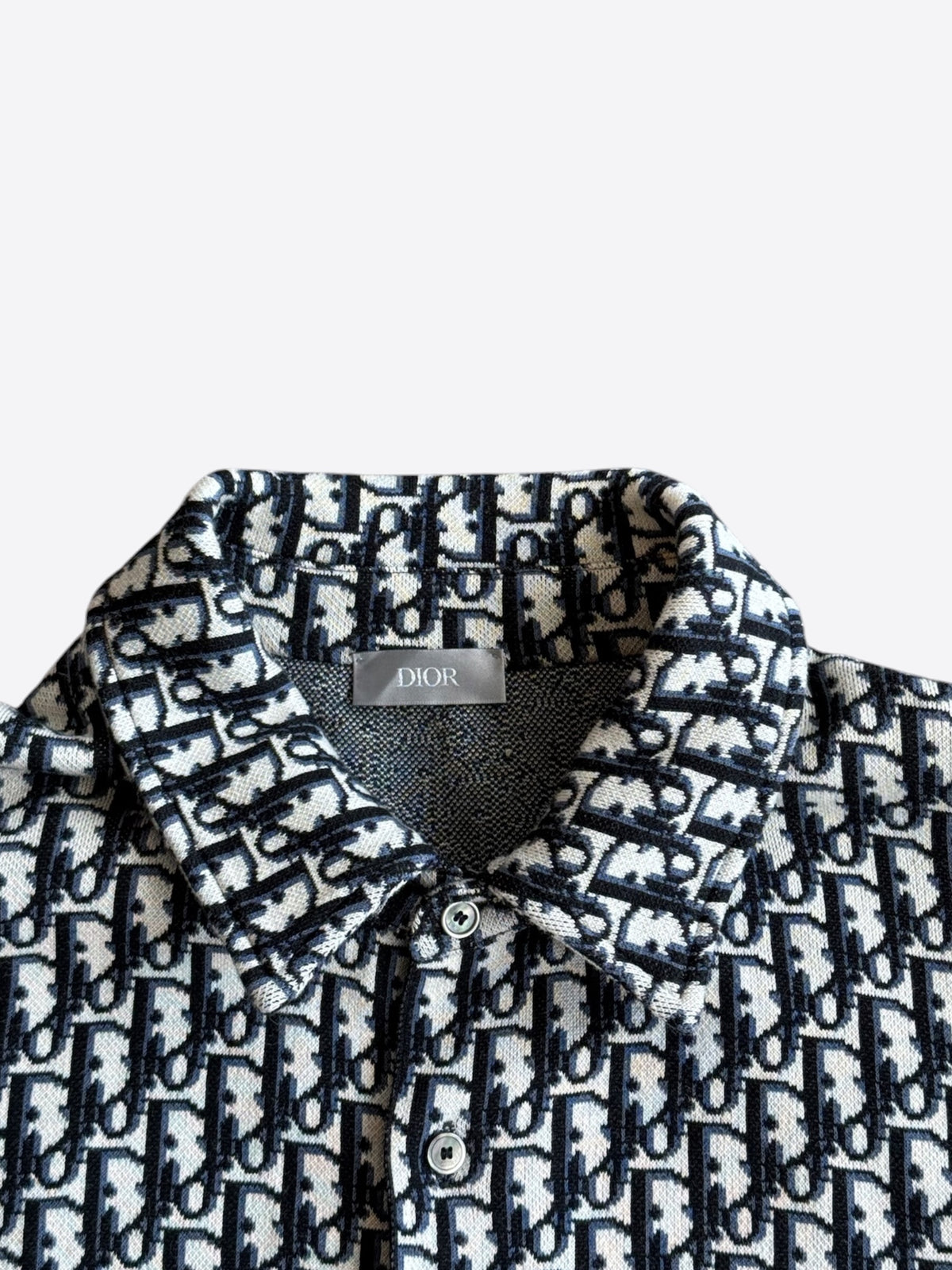 Dior Beige & Blue Oblique Button Up Shirt