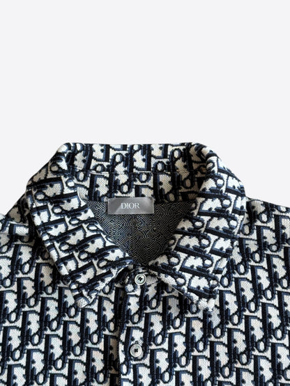Dior Beige & Blue Oblique Button Up Shirt