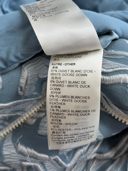 Louis Vuitton Blue & White Embroidered Floral Bomber Jacket