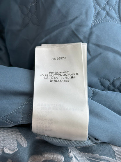 Louis Vuitton Blue & White Embroidered Floral Bomber Jacket