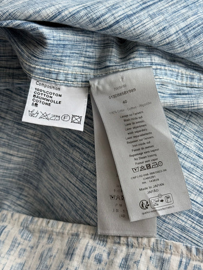 Dior Blue & White Oblique Denim Button Up Shirt