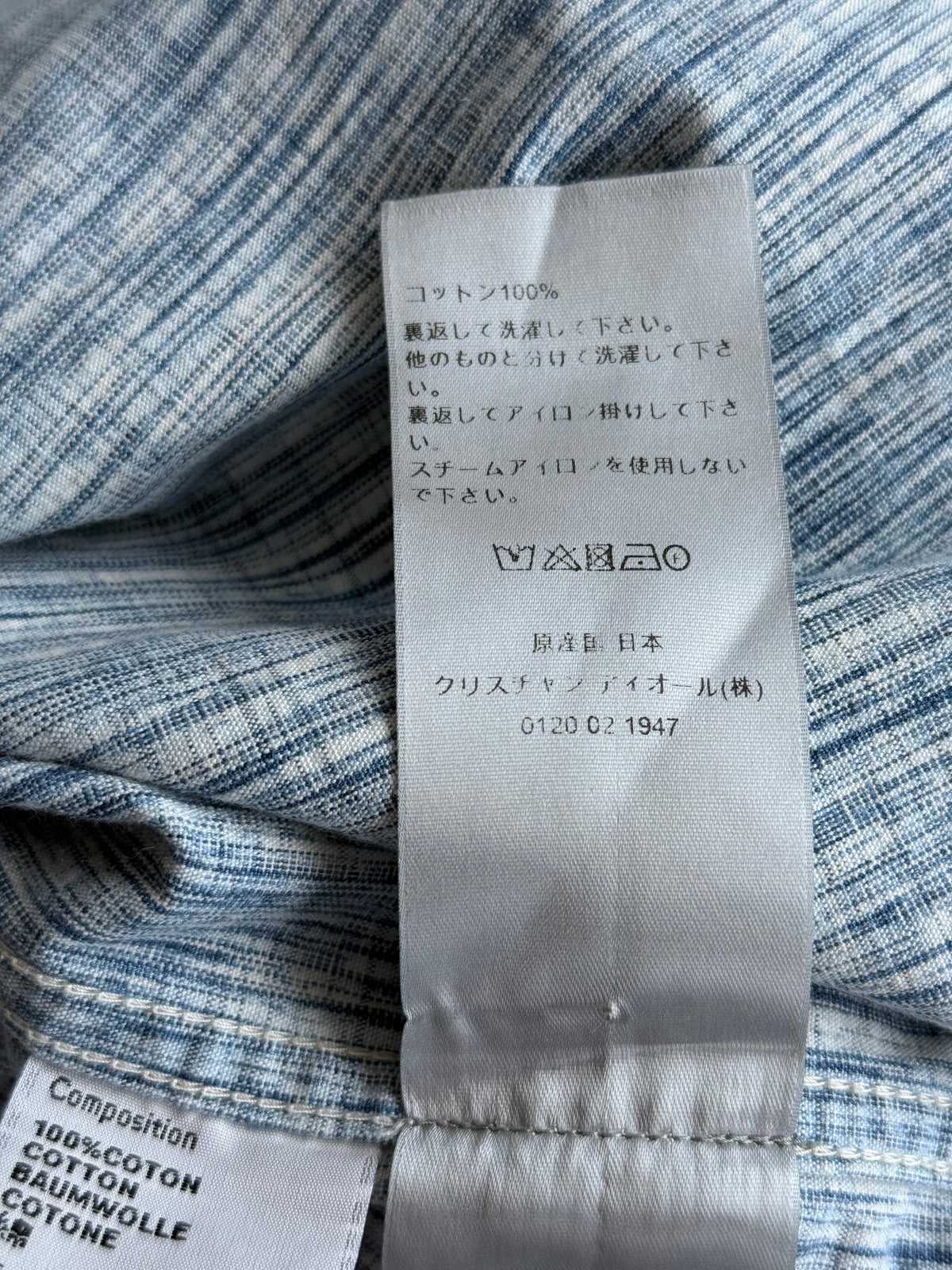 Dior Blue & White Oblique Denim Button Up Shirt