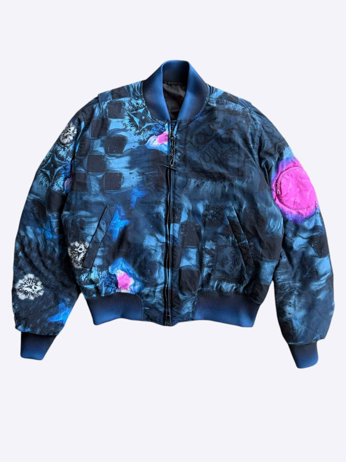Louis Vuitton Blue Damier Salt Bomber Jacket