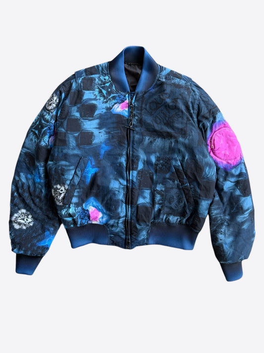 Louis Vuitton Blue Damier Salt Bomber Jacket
