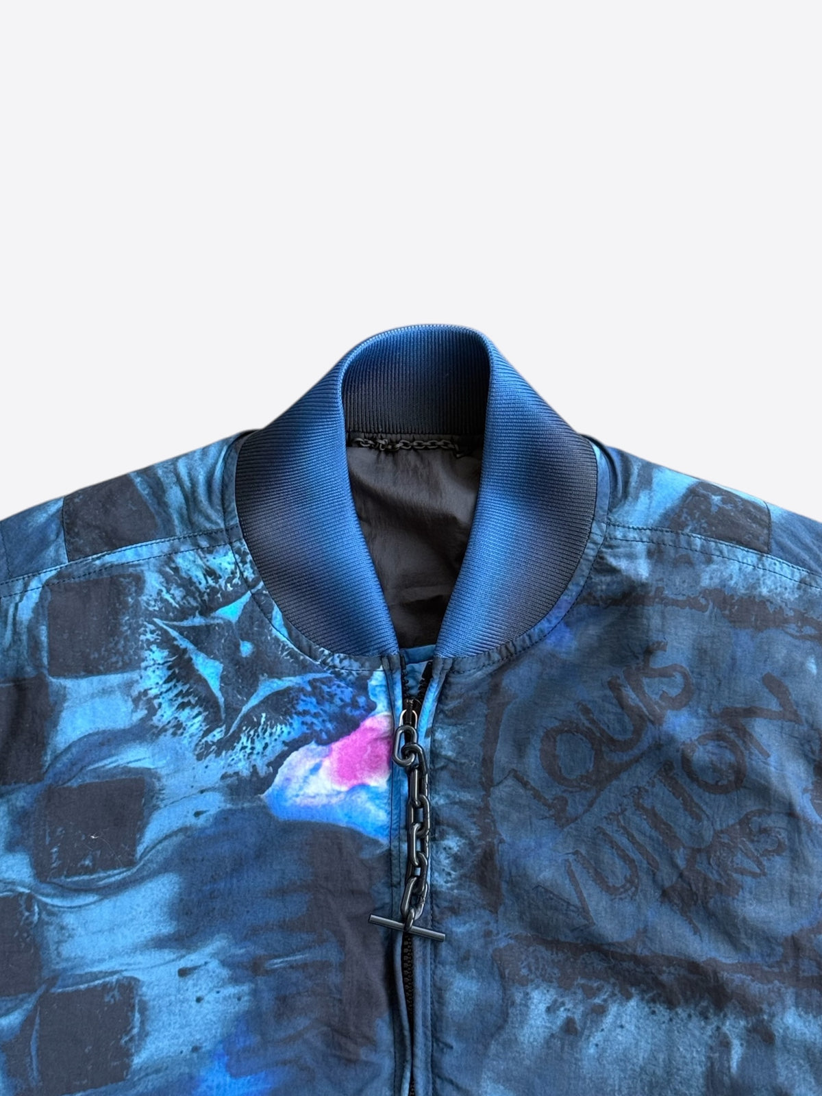Louis Vuitton Blue Damier Salt Bomber Jacket