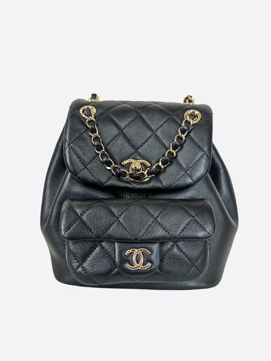 Chanel Black Quilted Mini Duma Backpack