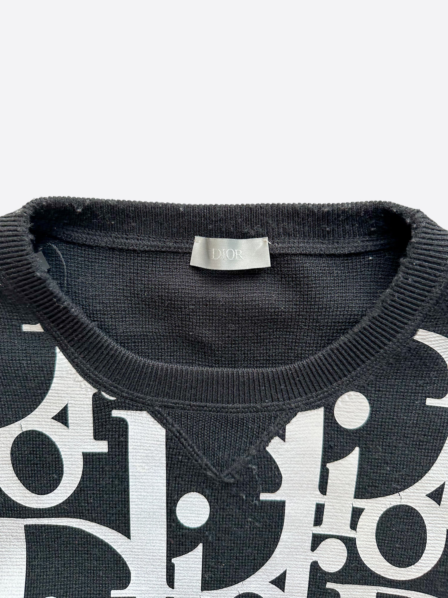 Dior Oblique Black Reflective Wool Sweater Savonches