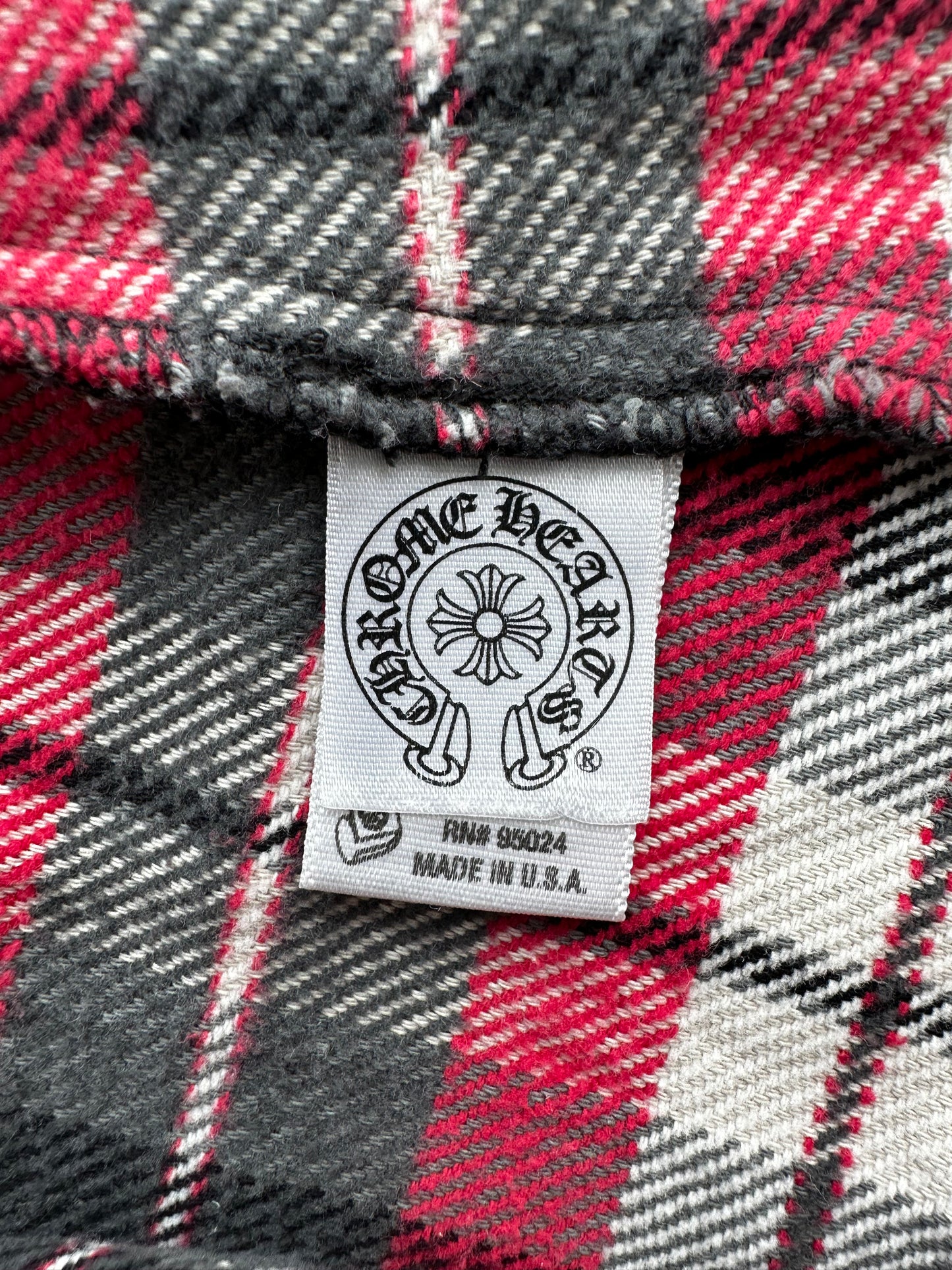 Chrome Hearts Red Plaid Cross Patch Flannel