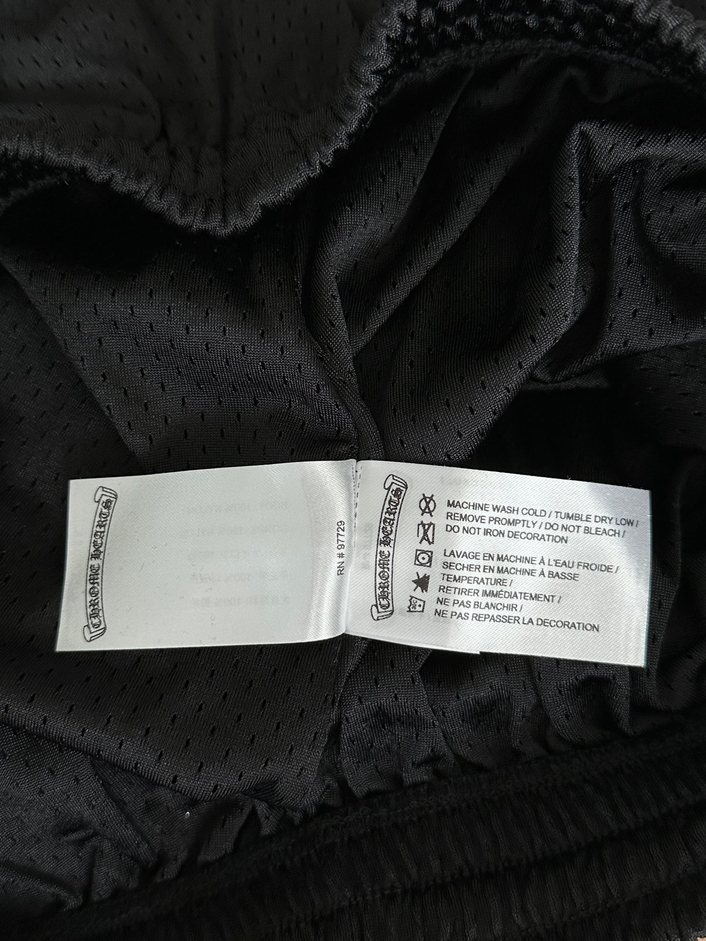Chrome Hearts Black & White Logo Mesh Shorts