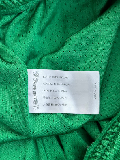 Chrome Hearts Green & Yellow Logo Mesh Shorts