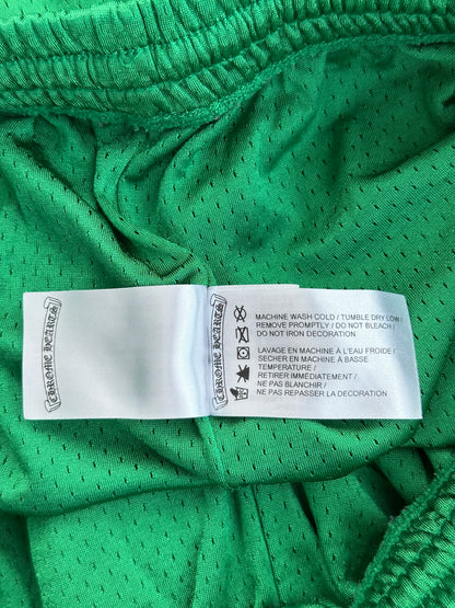 Chrome Hearts Green & Yellow Logo Mesh Shorts