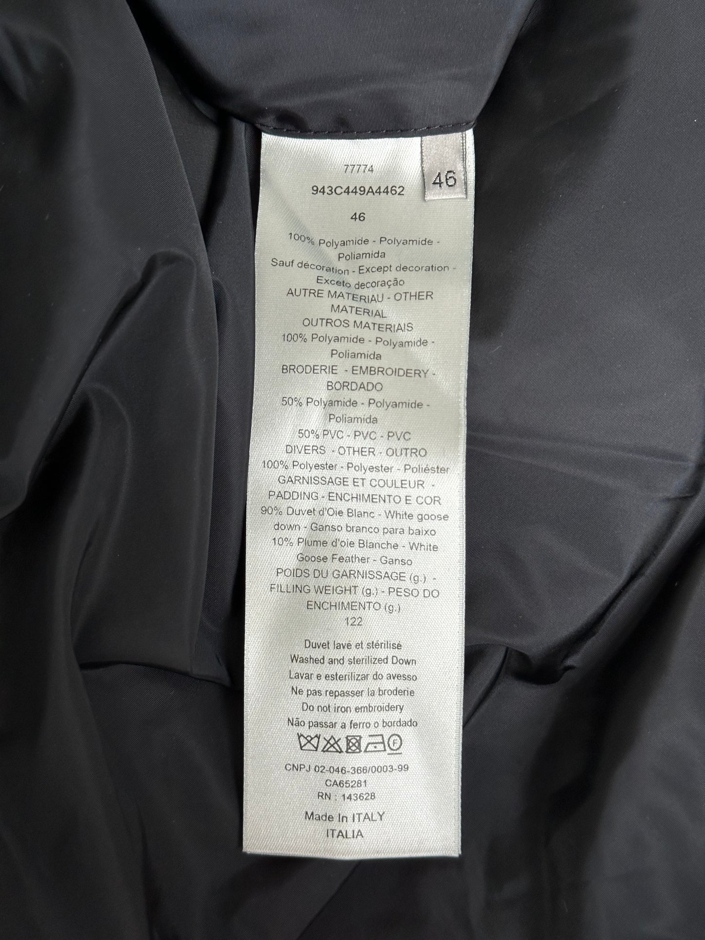 Dior Sea Green Oblique Puffer Jacket