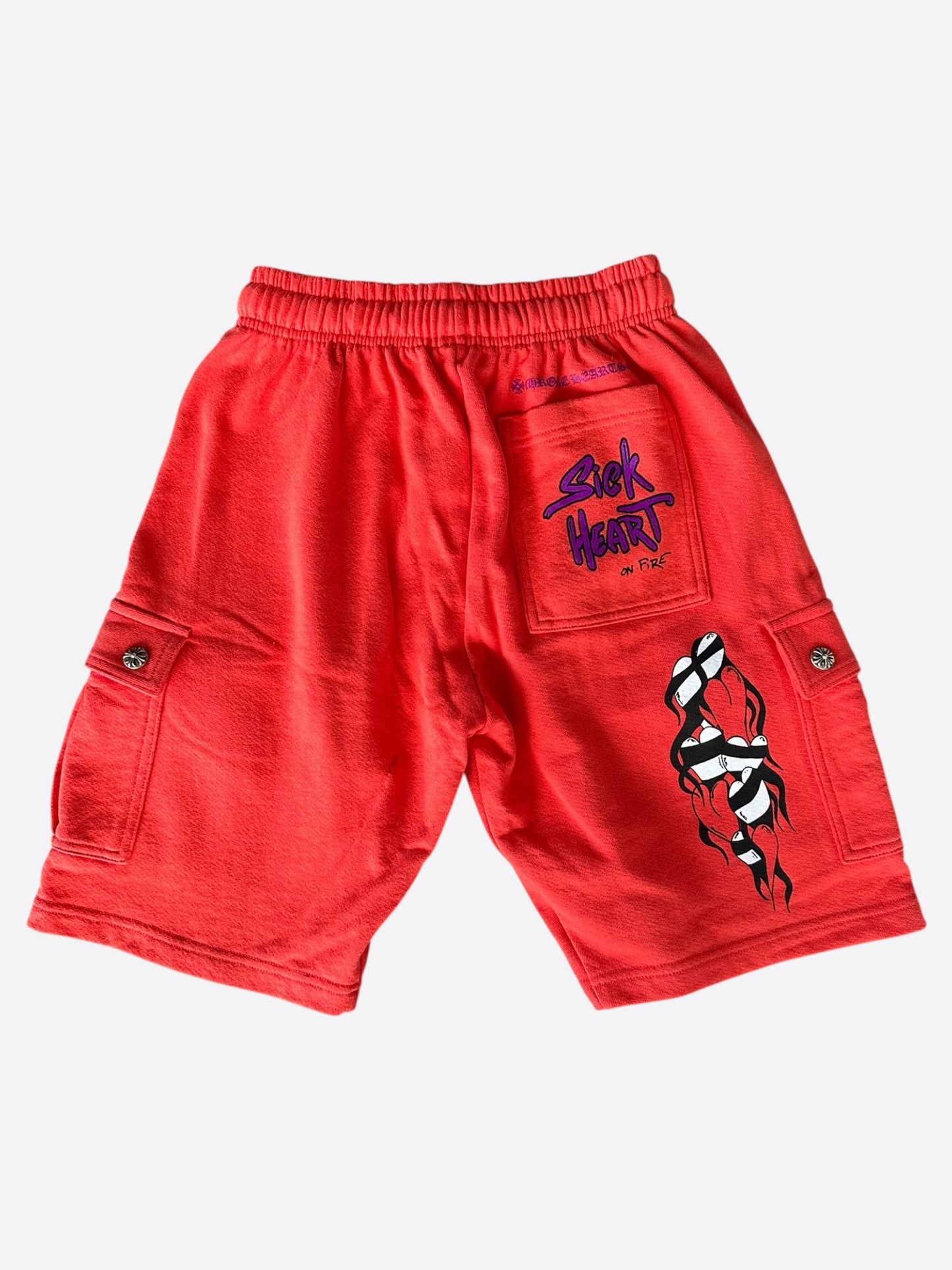 Chrome Hearts Matty Boy Red Spark Cargo Shorts