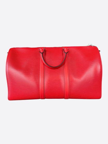 Louis Vuitton Supreme Red & White EPI Keepall 45