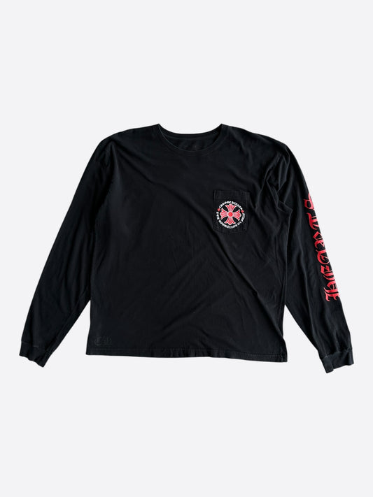 Chrome Hearts Black & Red Cross Logo Longsleeve T-Shirt