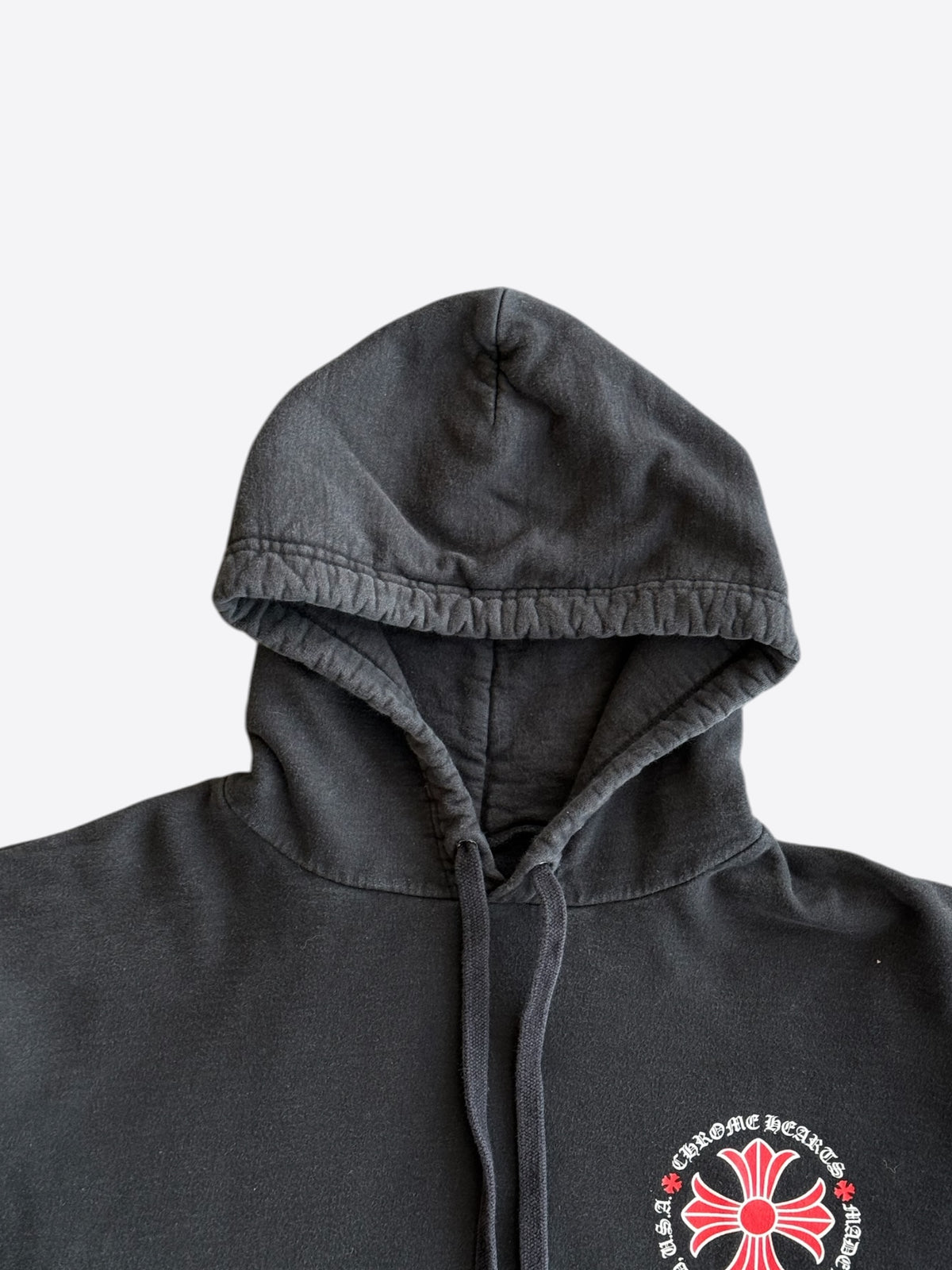 Chrome Hearts Black & Red Cross Logo Hoodie