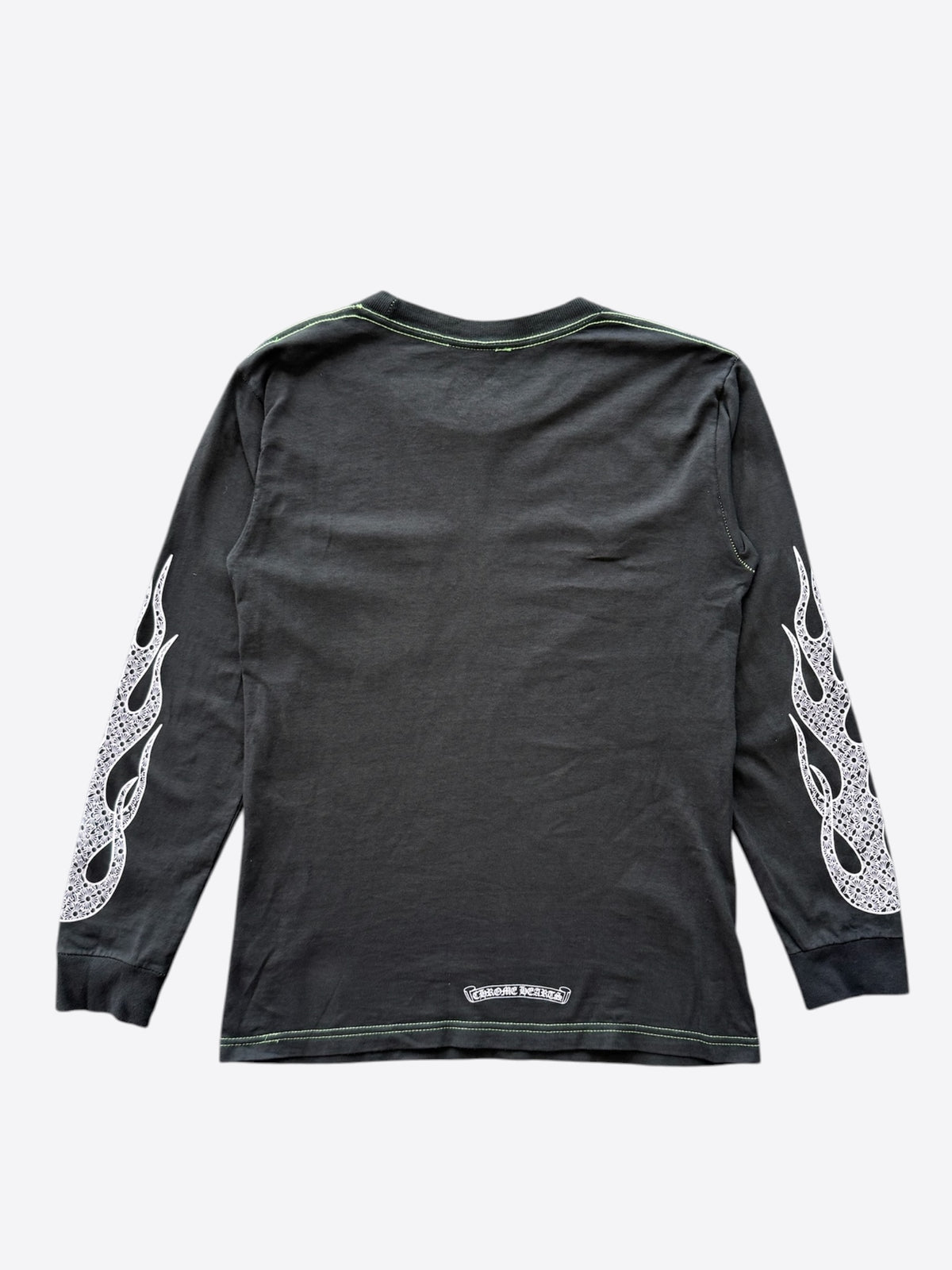 Chrome Hearts Black & White Flame Longsleeve T-Shirt