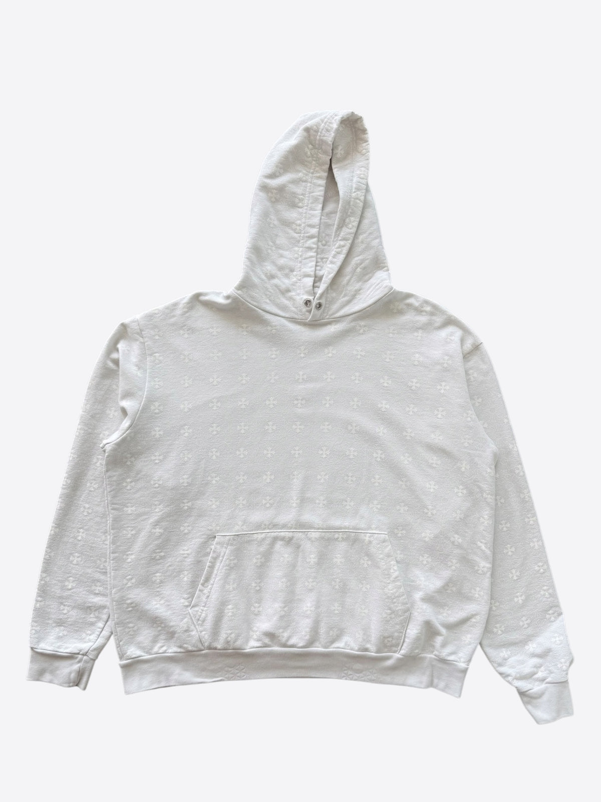 Chrome Hearts White Cross Jacquard Embroidered Hoodie