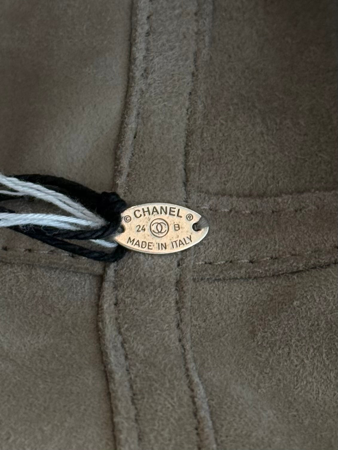 Chanel Grey Reversible Shearling Bucket Hat