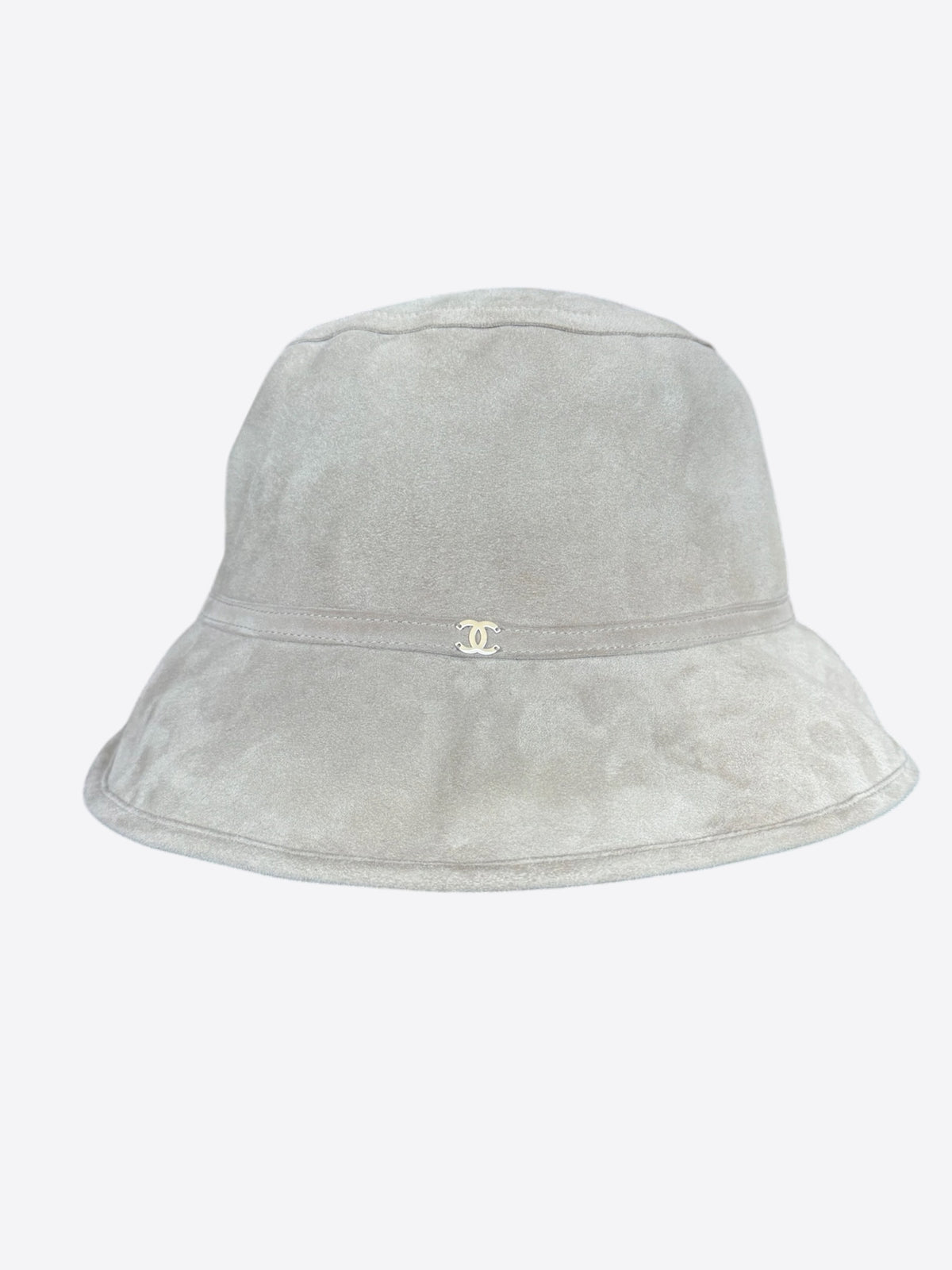 Chanel Grey Reversible Shearling Bucket Hat