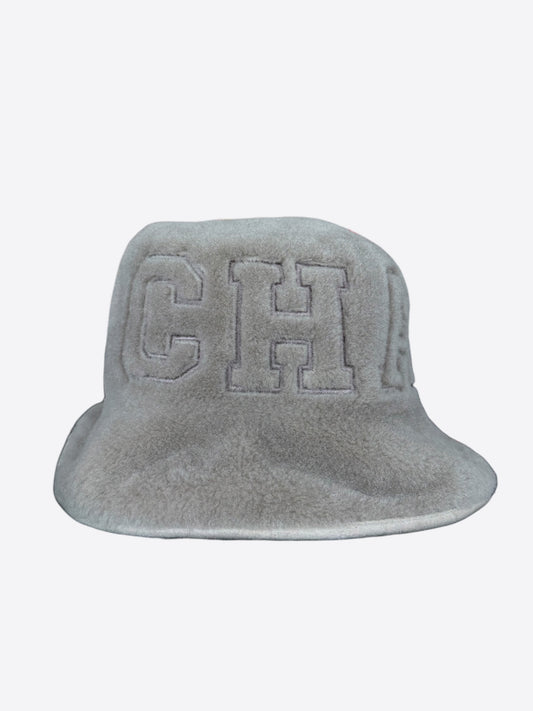 Chanel Grey Reversible Shearling Bucket Hat