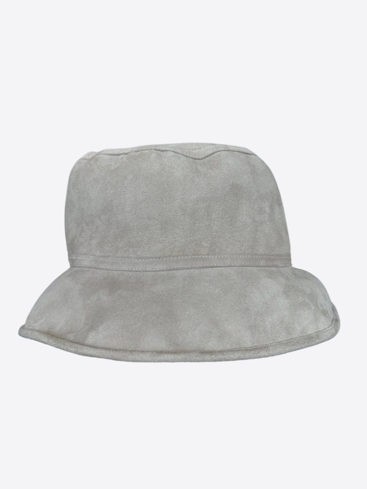 Chanel Grey Reversible Shearling Bucket Hat