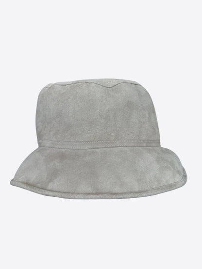 Chanel Grey Reversible Shearling Bucket Hat