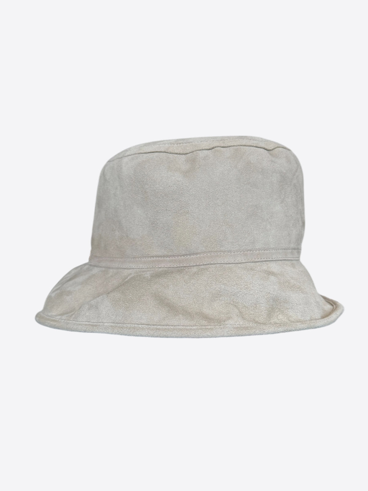 Chanel Grey Reversible Shearling Bucket Hat