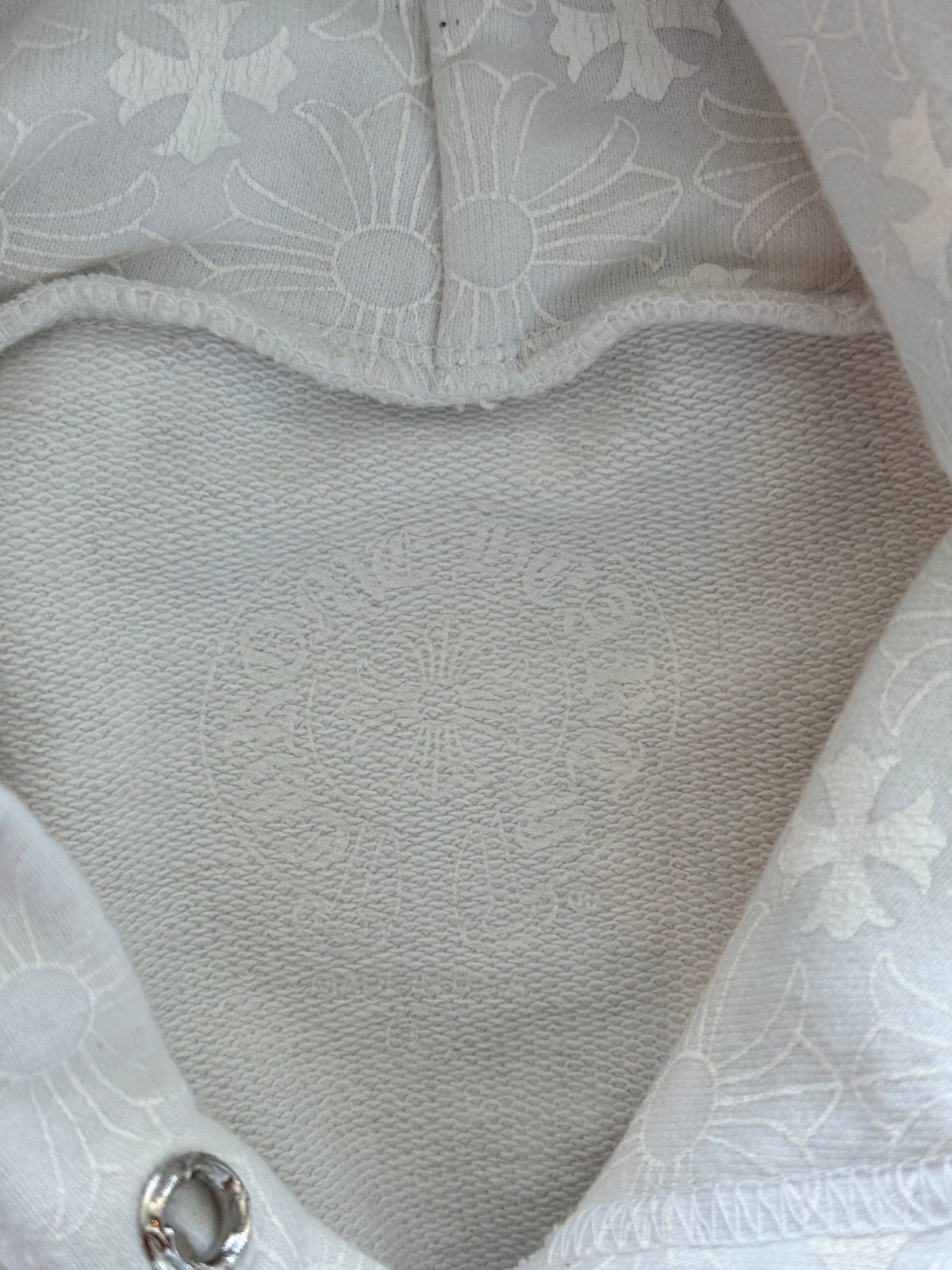 Chrome Hearts White Cross Jacquard Embroidered Hoodie