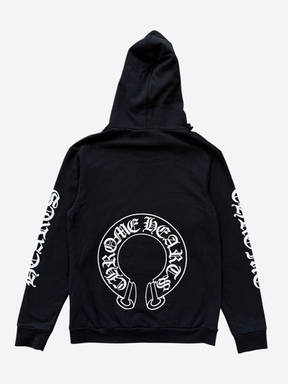 Chrome Hearts Black & White Horseshoe Chomper Logo Hoodie