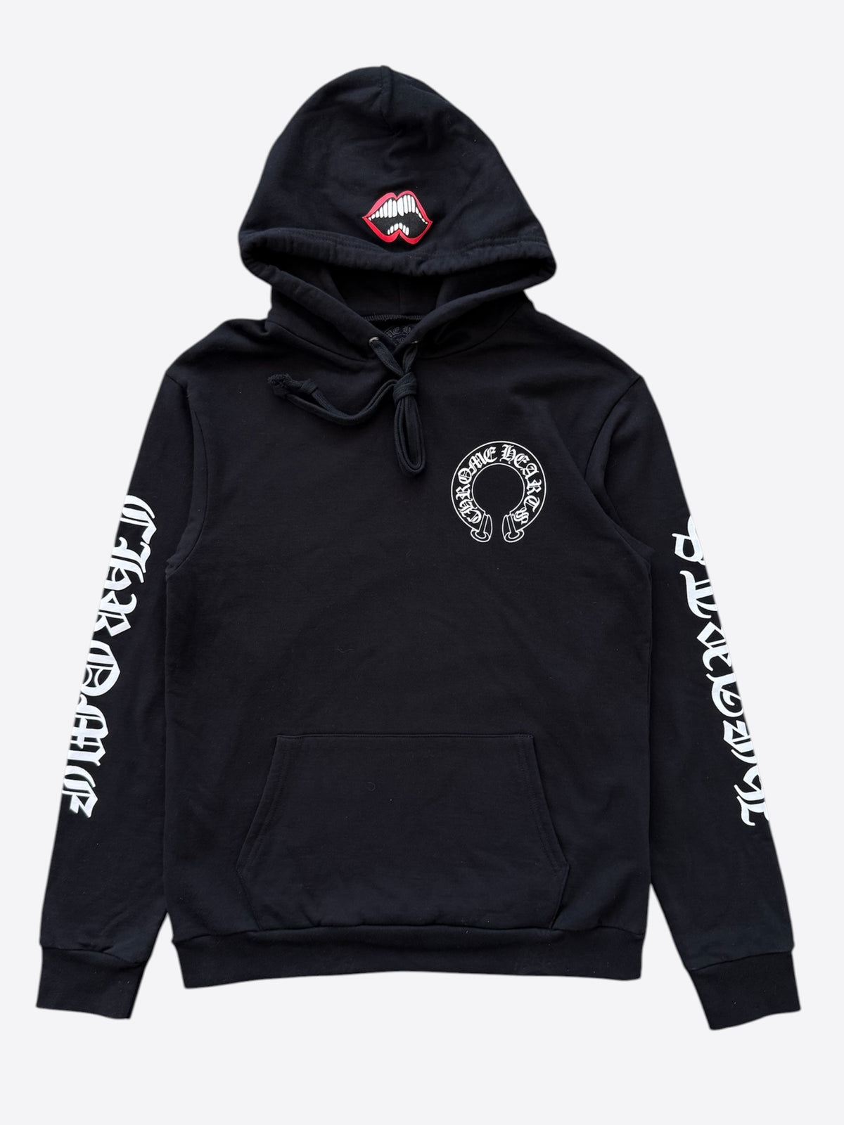 Chrome Hearts Black & White Horseshoe Chomper Logo Hoodie