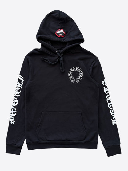 Chrome Hearts Black & White Horseshoe Chomper Logo Hoodie
