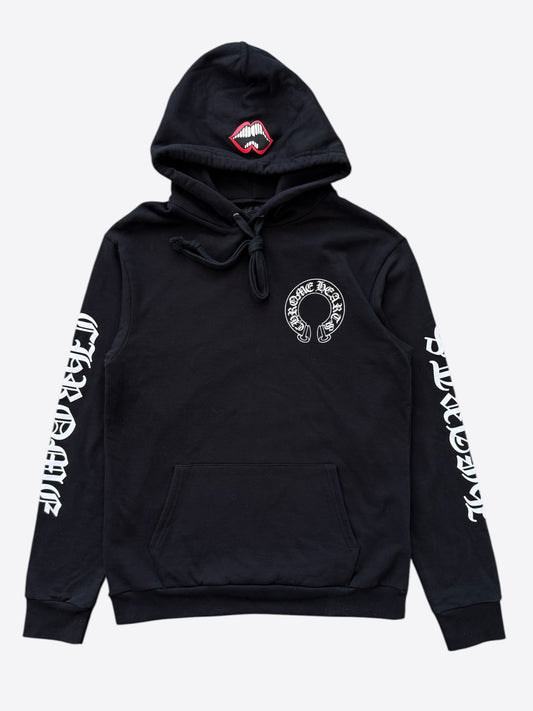 Chrome Hearts Black & White Horseshoe Chomper Logo Hoodie