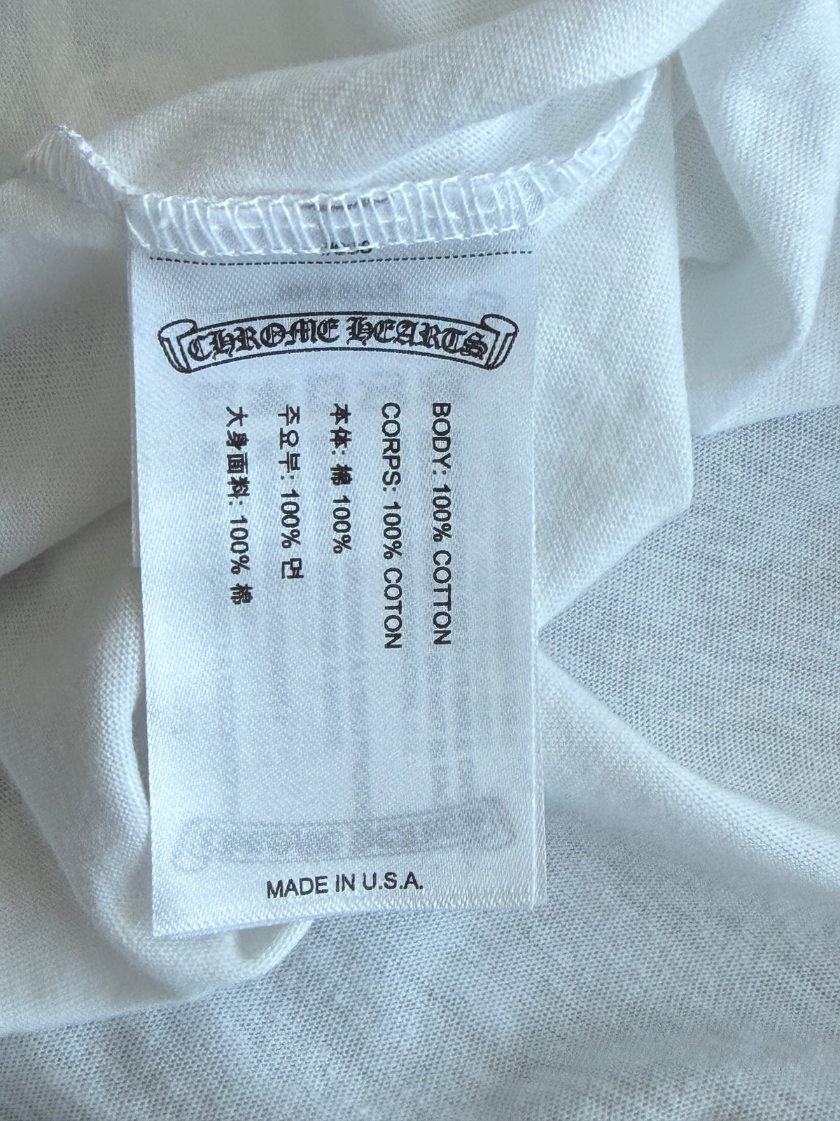 Chrome Hearts White & Black Horseshoe Logo T-Shirt