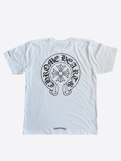 Chrome Hearts White & Black Horseshoe Logo T-Shirt